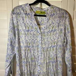 Cotton Pintuck Tunic 3/4 Sleeve